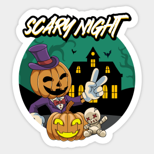 Pumpkin Scary Night Sticker